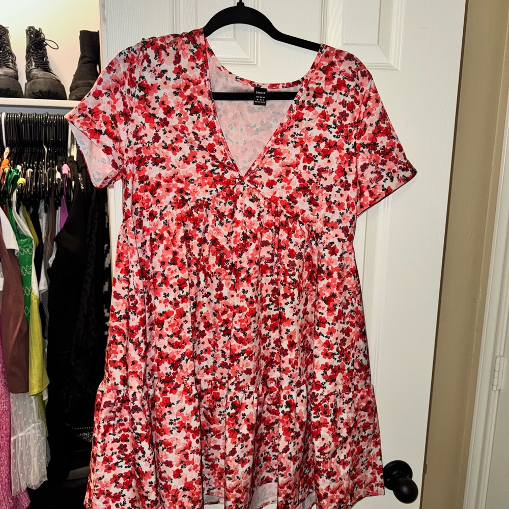 Floral V-Neck Women's Dress